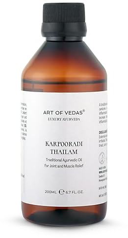 Art of Vedas Karpooradi Thailam 200 ml | Aceite ayurvédico clásico de masaje | Fórmula auténtica con alcanfor en base de aceite de sésamo