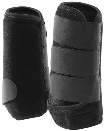 2X Protectores de Patas Delanteras y traseras para Caballos, con absorción de Impacto, para Entrenamiento, equitación y Equipo Ecuestre, Hind Leg L