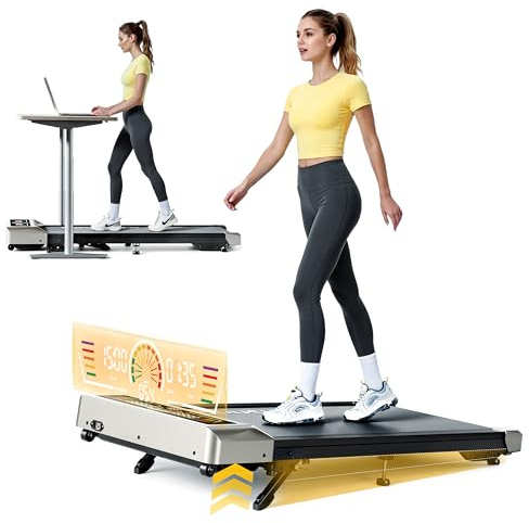 2 en 1 Tapis de Course, Pente 0%-5%-10%,3.0 HP,Tapis de Marche électrique, Compact et Portable sous Le Bureau,Vitesse 1-10 km/h, télécommande, écran LED, Peu encombrant, pour Le Bureau à Domicile