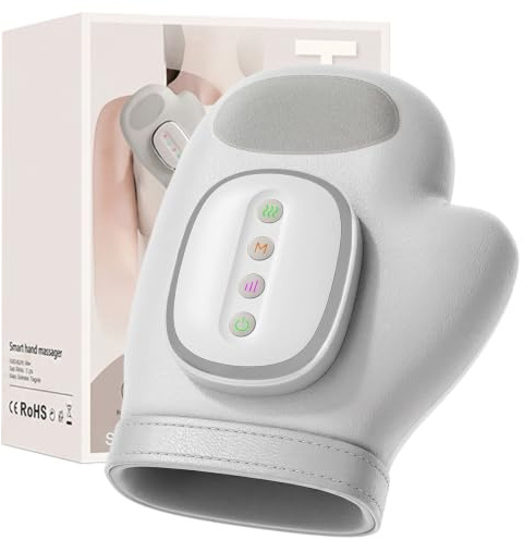 Avvchuy Hand Massager, Hand Massage with Heat and Compression for Relieving Discomfort in Hand Joints, 3 Massages, 3 Temperatures, 5 Levels