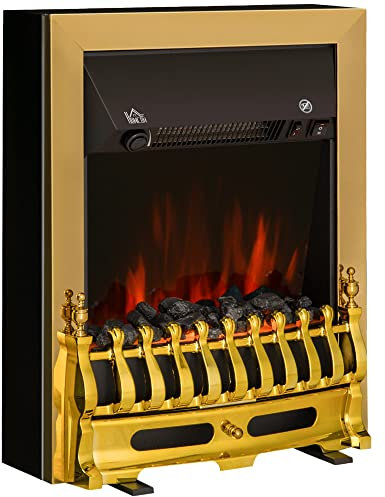 HOMCOM Electric Fireplace LED Light Complete Fire Place Heating Indoor Heater Coal Burning Flame Effect Heat 2000W Max