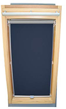 Rollo für VELUX Dachfenster THERMO Alu-Rückseite Dachfensterrollo für TYP GGL/GPL/GGU/GPU - CK04 - Farbe Blau - mit Haltekrallen