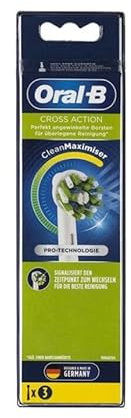 Oral-B Pro CrossAction Recambios para Cepillo de Dientes Eléctrico, Pack de 3 Cabezales, Blanco - Originales (Tamaño Buzón)