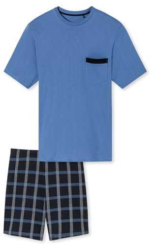 Schiesser Herren Schlafanzug kurz Rundhals - Nightwear Set, atlantikblau_180261, 60
