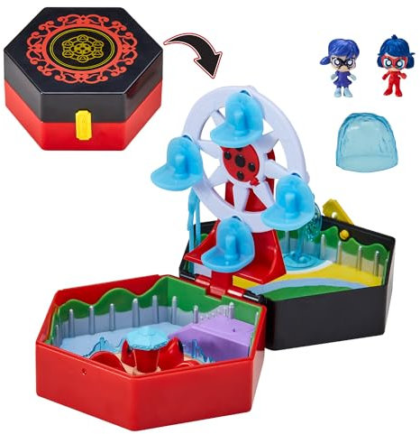 BANDAI - Miraculous Ladybug - Mini-Chibi-Freizeitpark - Mini-Figuren von Marinette und Climatika enthalten - Miraculous Offizielle Lizenz - Schachtel mit Zubehör - P50553