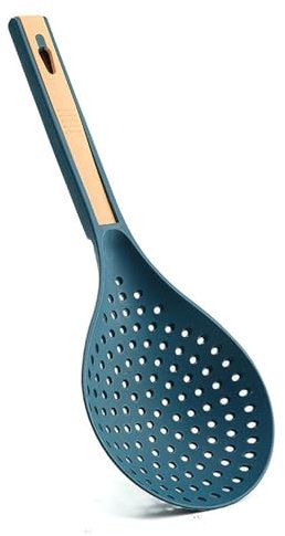 Schaumlöffel aus Kunststoff, Großes Fassungsvermögen, Hitzebeständiger Löffel mit Feinen Schlitzen und Clip, Multifunktionales Küchenwerkzeug mit Praktischem Design und