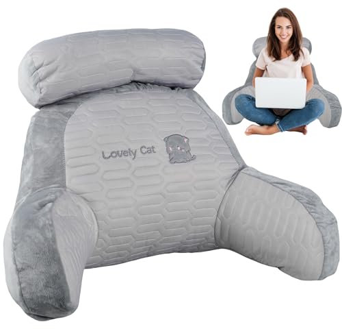 Jokapy Cuscino da Lettura Letto Comodo Cuscino Lettura Cuscino Lettura Schienale Lombo Cuscino Lombare Cuscino Cuscino Schienale Rimovibile per Lettura e Relax (Gatto, Emulsione (L))