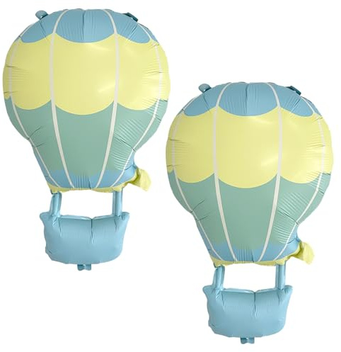 Globos de aire caliente, 2 unidades, globos aerostáticos mate, globos aerostáticos grandes, bonitos dibujos animados, decoración de cumpleaños infantiles, cumpleaños, fiestas, decoración para niños y