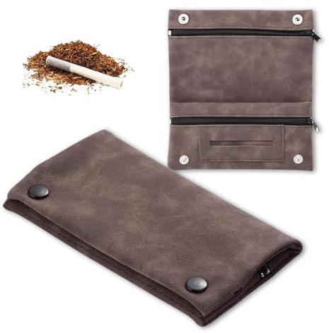 Tobacco Pouches, Genuine Soft Black Leather Premium Quality Tobacco Pouch, Premium Leather Tobacco Pouch, Handmade Cigarette Case Bag for Rolling Tobacco