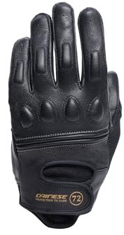 Dainese - Blackjack 2 Gloves Wmn, Leder Motorradhandschuhe, Vintage-Stil, Frau, Schwarz/Schwarz, M