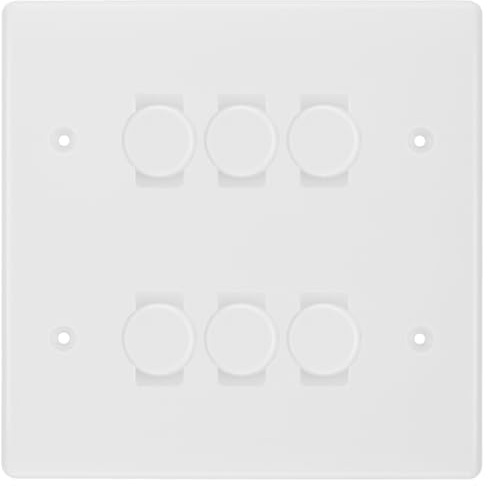 BG White Moulded 6 Gang Trailing Edge LED Dimmer Light Switch 2 Way Custom Switch