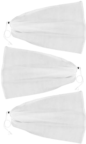 BCOATH 3 Stück Pack Frostschutzhüllen für Topfblumen Atmungsaktive Pflanzenschutz Vliesabdeckungen mit Kordelzug 60x80cm Weiß Winterschutz für Kübelpflanzen und Freilandpflanzen