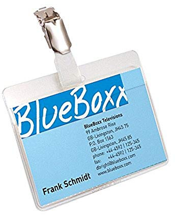 Durable Namensschild mit Nadel, 60 x 90 mm, transparent, Packung à 5 Stück, 861219