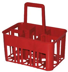Mobil Plastic Panier en Plastique pour 6 Bouteilles Rouge