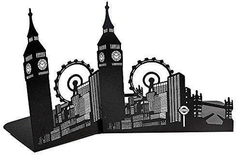 Un par de sujetalibros de estilo arquitectónico europeo vintage, para decorar, de hierro grueso, para la biblioteca, escuela, oficina, hogar, estudio, para regalos, color Londres Big Ben