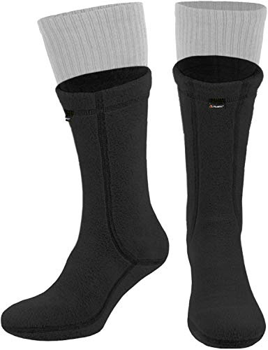 281Z Outdoor Warm 8 inch Boot Liner Socks - Military Tactical Hiking Sport - Polartec Fleece Winter Socks (Medium, Black)