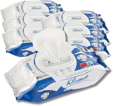 Kleenit Lingettes Humides Multi-Usages – Nettoyant Mains & Surfaces – 6 x 120 Lingettes – Produit Ménager Entretien Maison