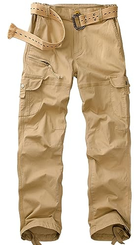yeyity Cargohose Damen Hosen Multi Taschen Baumwolle Arbeitshose