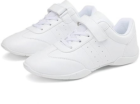 Mnplciea Weiß Cheerleading Schuhe Mädchen Weich Cheerleader Schuhe Damen Tanzschuhe, Yoga Gymnastik Training Sportschuhe