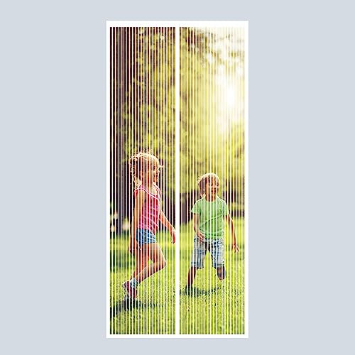 RnCop Magnetic Screen Door fits Door up to 80× 200cm, Heavy Duty Fly Screen Door Mesh Screen Curtain - Self Sealing, Hands Free, Frame Hook & Loop-White