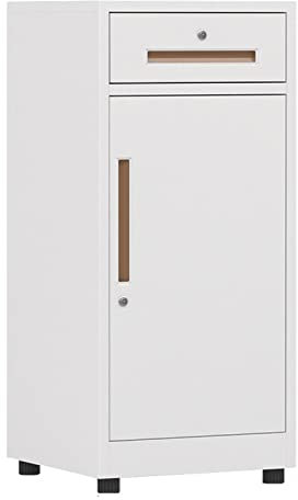 Aktenschrank Aktenschrank mit Schloss, 1 Schublade und 1 Tür, abschließbarer Aktenschrank for das Heimbüro Für Home Office(Weiß)
