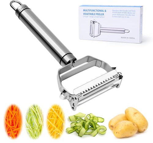 Luxoraiova Kartoffelschäler, Sparschäler aus Edelstahl, Schäler Küche, Mehrzweck Gemüseschäler für Präzises Schälen und Zestenschneiden, 3in1 Funktion