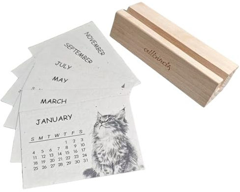 Kalender 2026, pappersplanerare för plantering av papper med träbas, kontorskalender för 12 månader | för, skola, klassrum, sovsal och studio