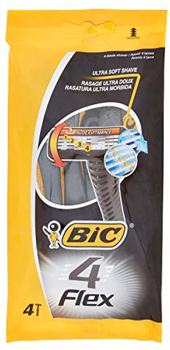 BIC 4 Flex Einwegrasierer Set Männer, 4 Klingen, Für empfindliche Haut, 8 Stück