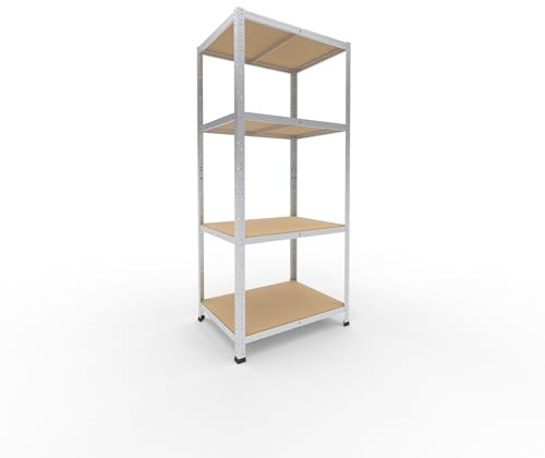shelfplaza Home 180x80x60cm Schwerlastregal verzinkt mit 4 Böden x 175kg | Kellerregal · Lagerregal · Metallregal · Regale für Kellerraum · Steckregal · Abstellraum Regal