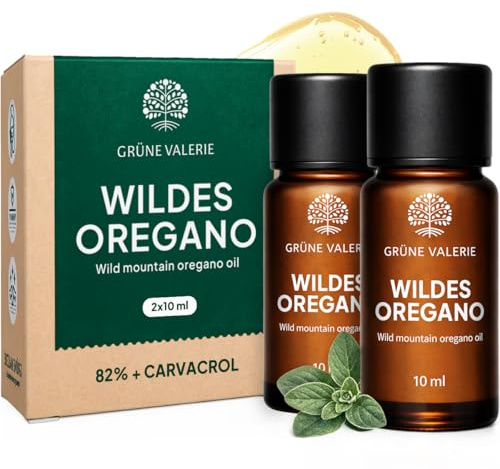 Wildes Berg Oregano Öl - 100% Naturrein mit +82% + Carvacrol - 2x 10ml (20ml) = 820 Tropfen - Naturwild aus Griechenland - Laborgeprüft