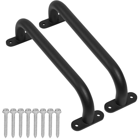 Purife 13'' Black Metal Playground Safety Handles (1 Pair-500LBS) - Playset Handle, Swing Set Grab Handle, Playhouse Handle, Hand Grip & Monkey Bar for Jungle Gym, Home Gym, Climbing Frame, Treehouse
