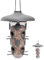Vogelfutterhaus zum Aufhängen für Wildvögel - Vogelfutterspender 2-in-1 Set für Futtersilo und als Meisenknödelhalter - Wetterfestes Vogelhaus aus recyceltem Kunststoff - Futtersäule Vögel Anthrazit