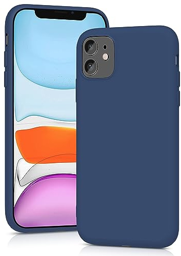 YATWIN Silicone Case for iPhone 11, Soft-Touch, Shockproof, DustProof, Antiskid Full Body Armour Phone Cover for Apple iPhone 11 - Dark Blue