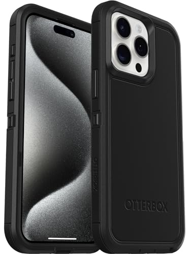 OtterBox Defender XT Hülle für iPhone 15 Pro Max mit MagSafe, stoßfest, Ultra-robust, schützende Hülle, 5X getestet nach Militärstandard, Schwarz