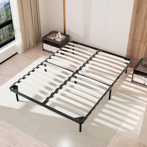 TEENO - Sommier 160x200cm avec 9 Pieds - 2x14 Lattes - Lit avec Sommier à Lattes pour Adulte - Résistant et Confortable