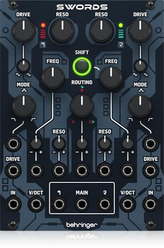 Behringer SWORDS Dual Analog Multi-Mode Filter for Eurorack Synthesizers, Low-Pass, High-Pass, Band-Pass & Notch Filters for Sound Shapin