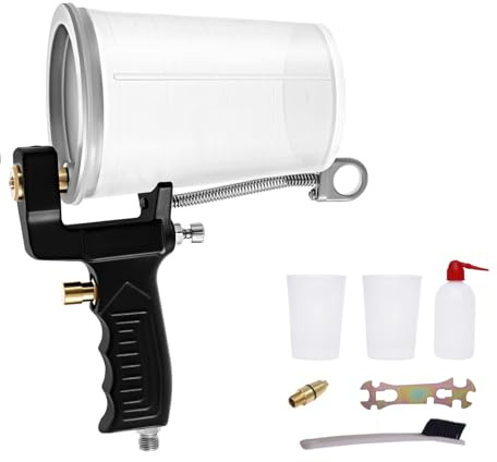 ANGDI Pistolet pneumatique pour gelcoat, Pistolet portatif à Bec verseur avec buse de 4 mm et 3 Godets, Grande capacité de 0,4 à 0,5 MPa, kit d'outils de Peinture pour résines et plâtres