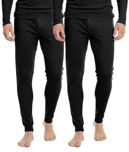 BestSale247 Termounderkläder för män, långa mjuka innerfleece, varma vinterunderkläder, skidunderkläder, bomull