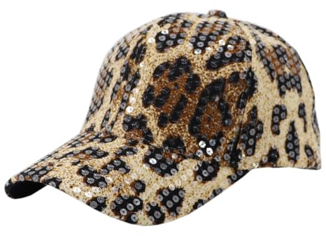 Awlsyj Cappello da baseball con paillettes per donne e ragazze, cappello da camionista, cappello da golf, cappello con visiera scintillante anni '80, cappello da festa per hip top spiaggia viaggi