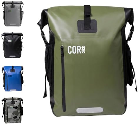 COR Surf Sac à Dos étanche avec protection pour Ordinateur Portable | Sac étange Impermeable Sac (Vert 40L)