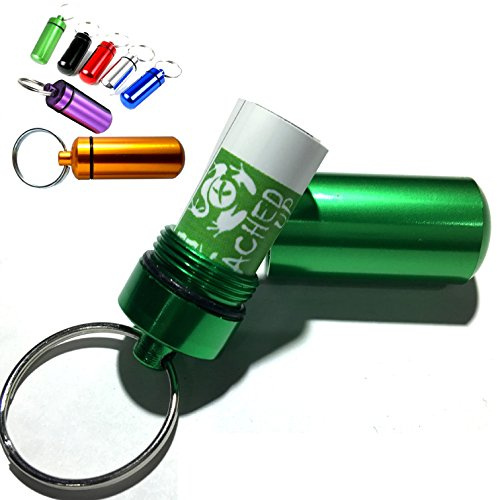 AllCachedUp Bison Tube Geocache Geocaching Waterproof Container with waterproof Log Sheet (Green)