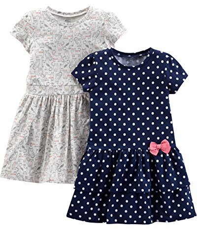 Simple Joys by Carter's Short-Sleeve and Sleeveless Dress Sets, Pack of 2 Robe décontractée Fille (Lot de 2)