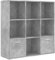 vidaXL Bücherregal mit 7 offenen Würfeln 2 Türen Wandregal Aktenregal Standregal Raumteiler CD DVD Regal Raumtrenner Betongrau 98x30x98cm Holzwerkstoff