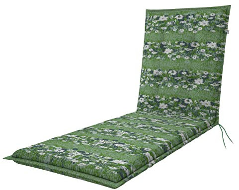 Doppler / Rolliege Motion XL/Gartenliege Auflage/Rollliege/ca. 195 x 60 x 8 cm/Blumen Grün