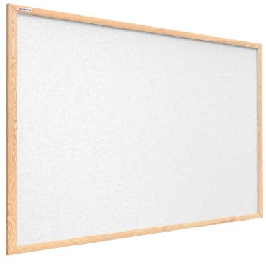 ALLboards Weiß Pinnwand mit Holz Rahmen 90x60cm Korktafel Korkwand Pinnwand Kork