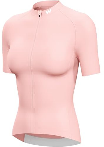 Lo.gas Radtrikot Damen Kurzarm,Fahrradtrikot Rennrad Trikot Atmungsaktiv Frauen Fahrrad Shirt Sommer Fahrradjacke Radfahren Top Mit 3 Taschen S Rosa