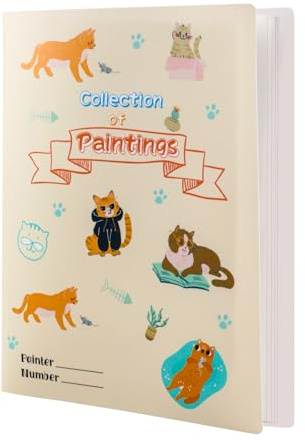 A4Art Portfolio Binder with Plastic Sleeve, Kids Drawings Painting Portfolio Folder, Diamond Painting Storage Book Artwork Presentation Organizer Book with 40 Binder Pockets for Collecting Paintings