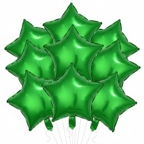 18 Inch Green Star Foil Balloons for Party Decor - Metallic Star Shape Balloons, Helium Compatible for Birthday, Wedding, Anniversary, Christmas & Valentine's Decorations