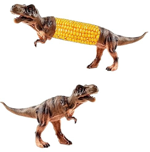 Dinosaurie majskolvshållare, 2026 nya spetsar rolig nyhet majs med rostfritt stål på kolven plektrum för grillfest matbord tillbehör för hemmakök, A05