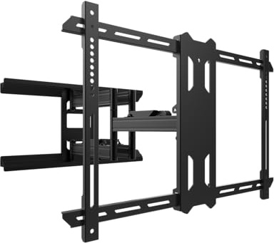 Kanto PDX650 Full Motion Articulating TV Wall Mount for 37-inch to 75-inch TVs | Low Profile with 22 Extension | Integrated Cable Management | Swivel and Tilt Capable | Black